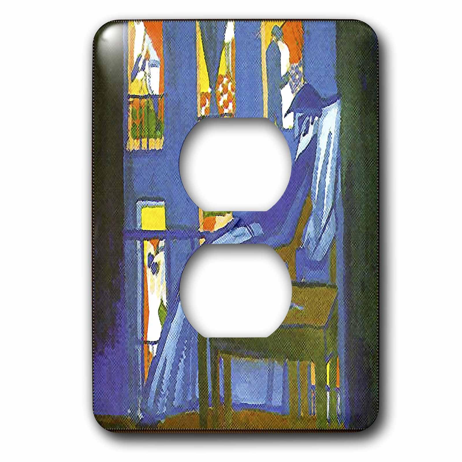 Peinture Salvador Dali Voyeur plaque de finition double prise murale