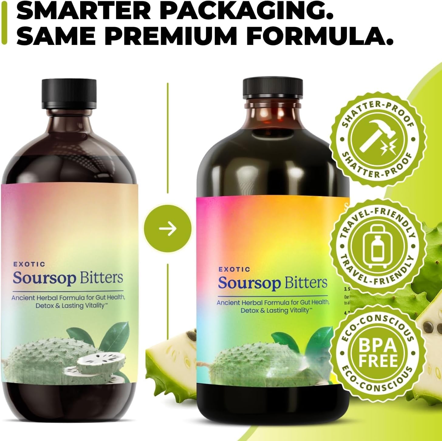 Soursop Bitters Liquid für eine gesunde Verdauung, Darmentgiftung und Reinigung, Antioxidans und Immununterstützung