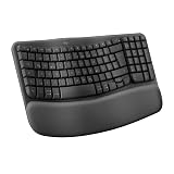 Logitech Wave Keys kabellose ergonomische Tastatur Graphit Tastatur