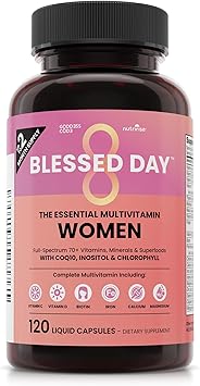 Multivitamin for Women 120 Liquid Capsules with Vitamin D, C, B12, A, Biotin, Zinc, Iron, Magnesium, Calcium, Minerals, Vitamins & Superfoods Daily Nutritional Support for Hair, Skin & Nails