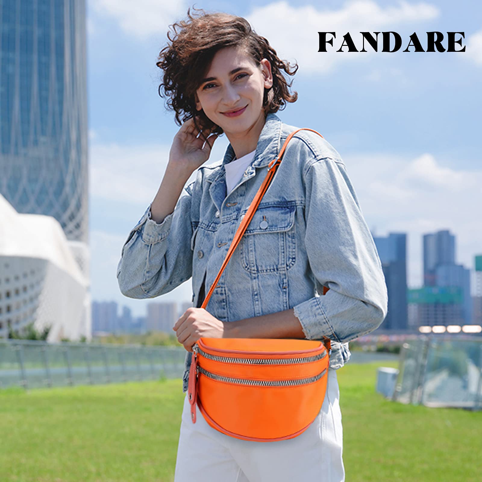 FANDARE Léger Sac à Bandoulière Polyvalent Sacs D'épaule Besaces Poitrine Poche Sling Porté Epaule Sacoche Les Adolescents Hommes Femmes Imperméable Nylon pour Voyage École Sports Crossbody