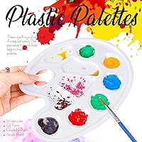 Vista 4 de FANDAMEI 20 paletas de bandejas de pintura ovaladas, paleta de bandeja de pintura de plástico, paletas de pintura con agujero para el pulgar