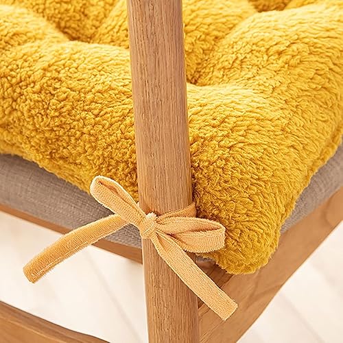 Miniatura 5 de Cojín de asiento cuadrado moderno y grueso, almohadilla de pana esponjosa para silla, de color sólido, suave y cómodo, almohadilla de asiento