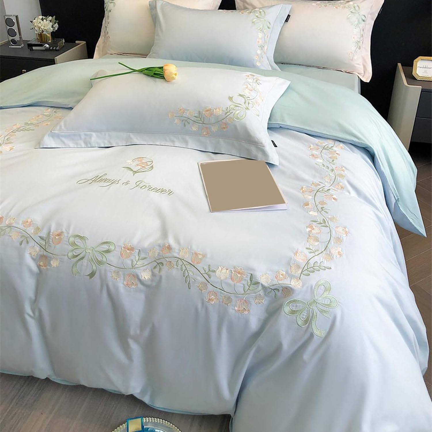 [ZS2L7] 敷ふとんカバー 北欧 インテリア ベッド用品 涼しい シルクみたい レーヨン素材 大人 寮生活 新生活 模様替え ひ