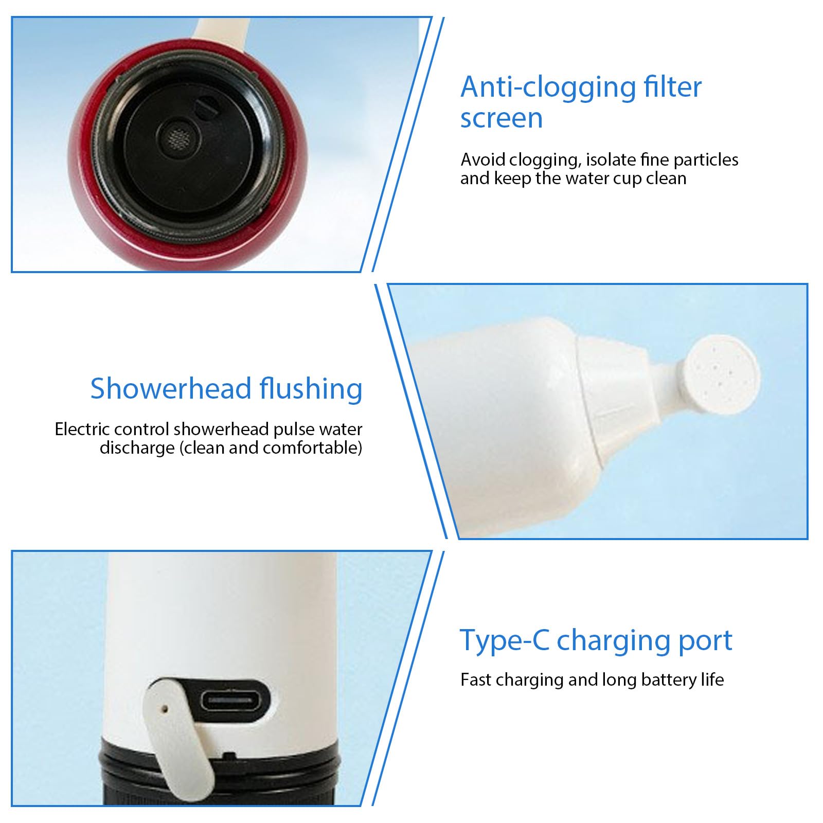 Leicht zu tragendes, elektrisches Hand Bidet mit weiblicher Waschmaschine und mehreren wasserdichten Designs Hand Reise Bidet mit Intimreiniger