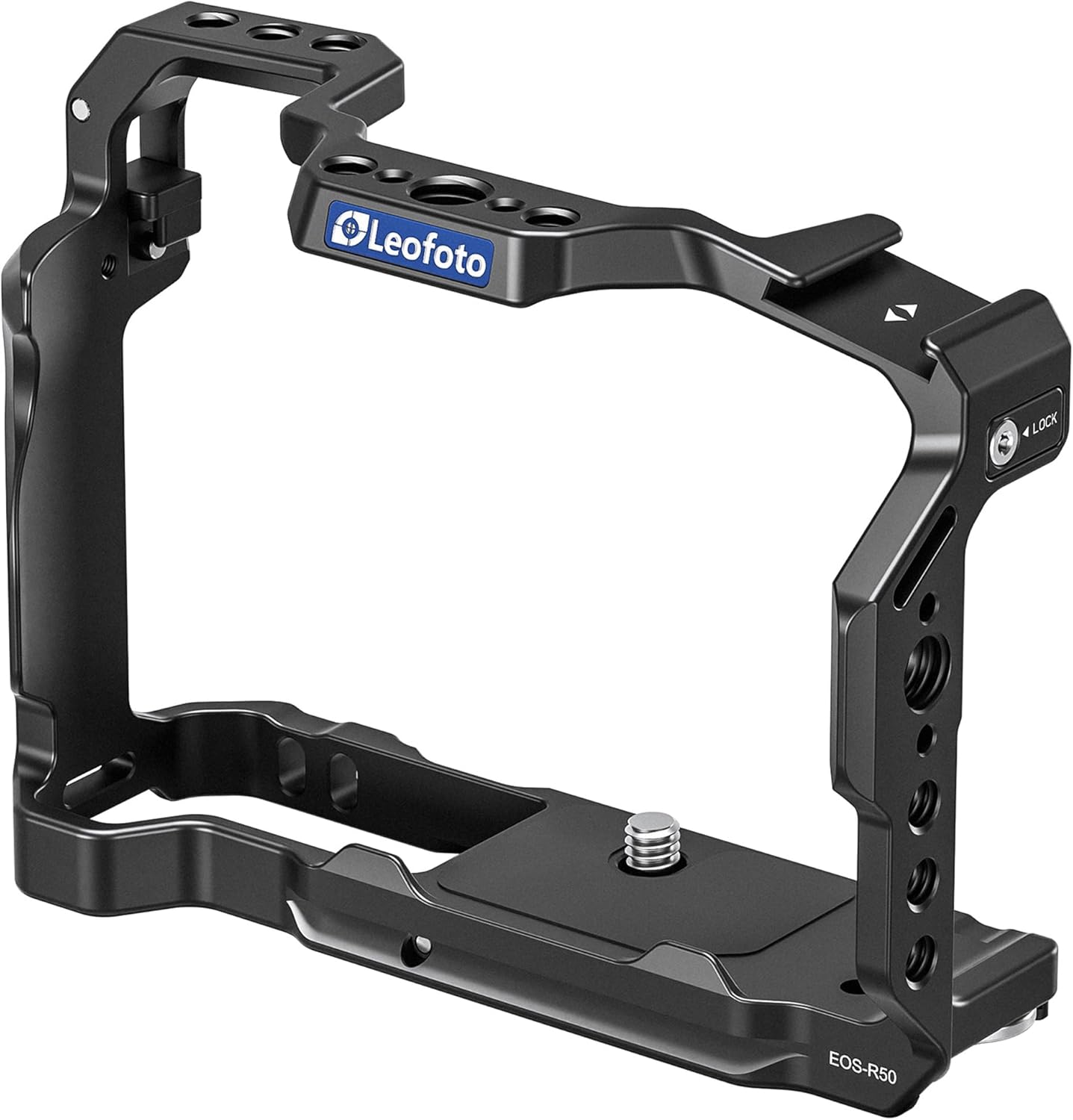 LEOFOTO EOS-R10 Camera Cage, for EOS-R10, ARRI, Cold Shoe, Anti-Twist Lock, Arca Compatible