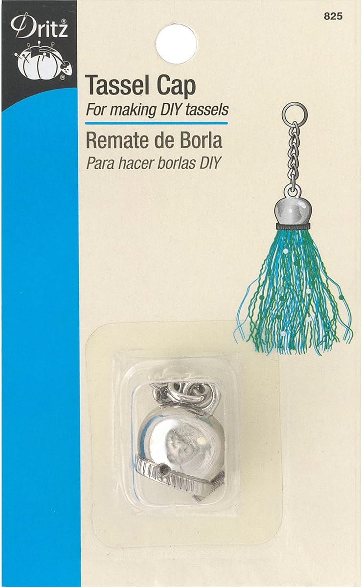 Dritz 826 Tassel Cap with Lobster Clasp, Nickel (Pack of 2)