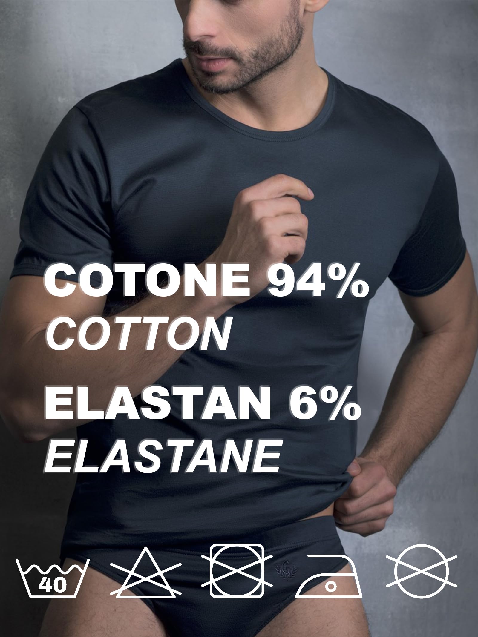GARDA - 6 Boxer Uomo in Cotone Bielastico, Boxer Elastico Ricoperto 3472