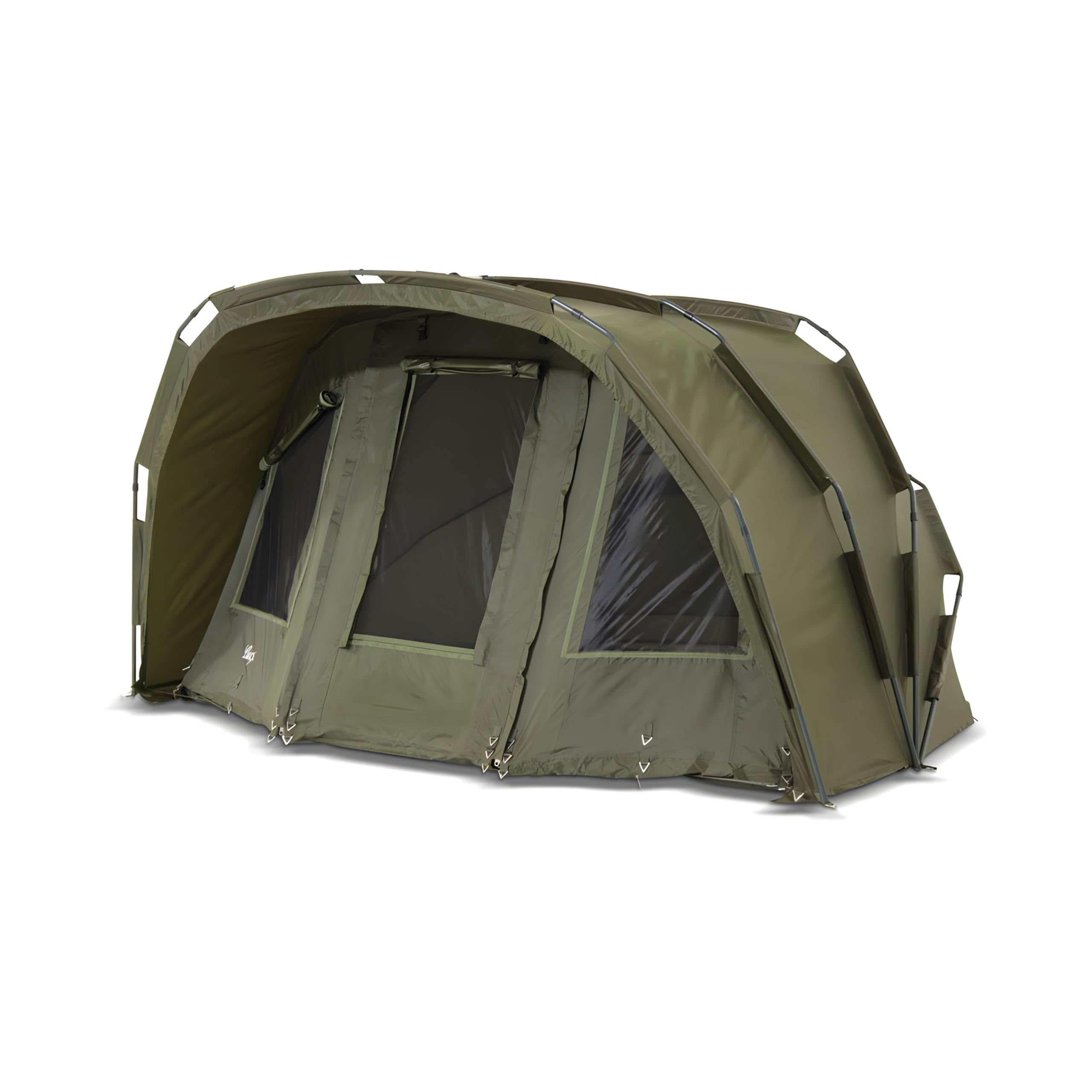 Lucx Tiger Bivvy Angelzelt für 2-3 Personen - wasserdichtes Karpfenzelt mit herausnehmbarer Bodenplane, One-Pole-System & 10.000 mm Wassersäule - Carp Dome Zelt Campingzelt