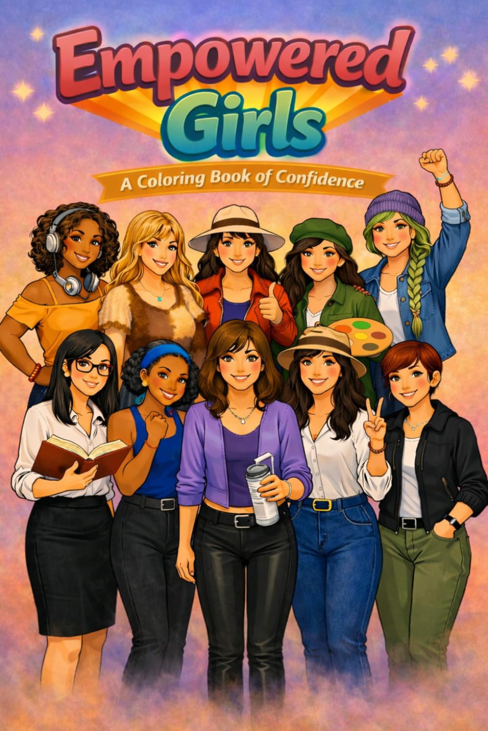 Empowered Girls: A Coloring Book of Confidence: A Simple, Fun, and Easy Coloring Book for Adults—Confidence, Courage, and Creativity on Every Page