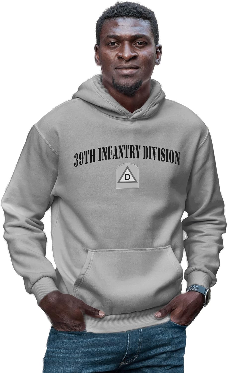 Military Productions US Army 39th Infantry Division Subdued Hooded Sweatshirt Officially Licensed