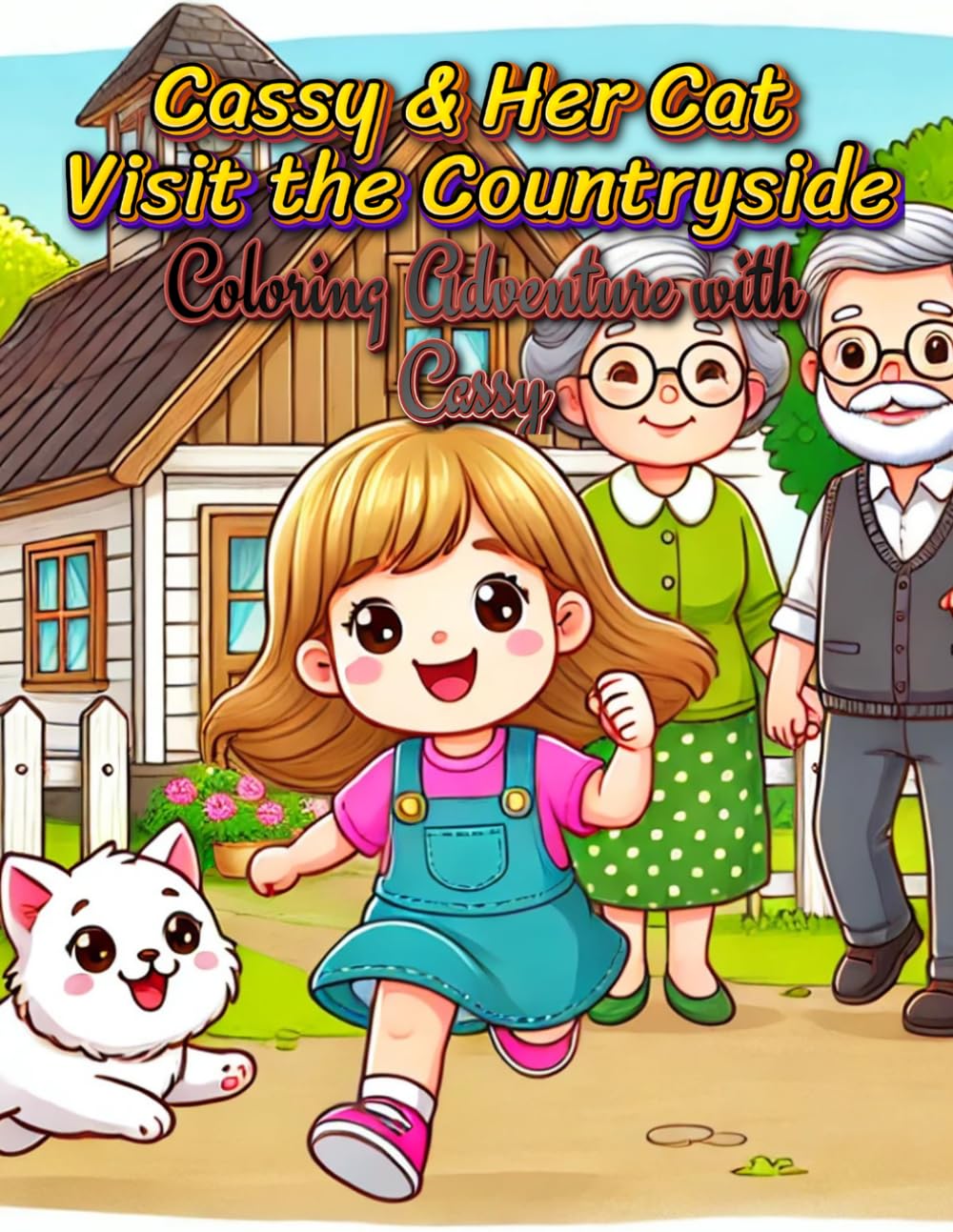 CASSY AND HER CAT VISIT THE COUNTRYSIDE: Coloring adventure with Cassy