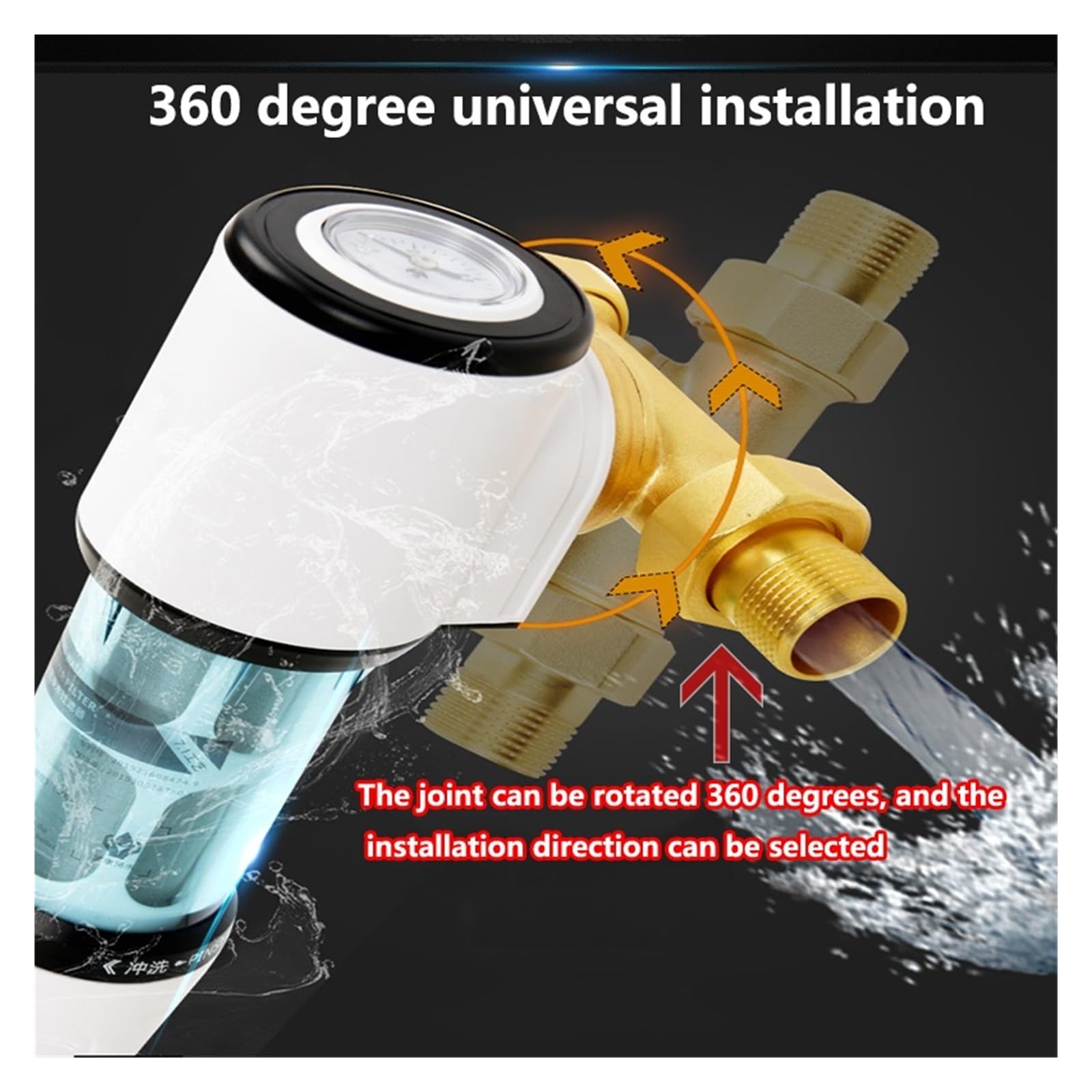Prefiltro di risciacquo Automatico, Filtro dell'Acqua for sedimenti Spin-Down for Tutta la casa, purificatore Pre-Filtro 40um(DN15)