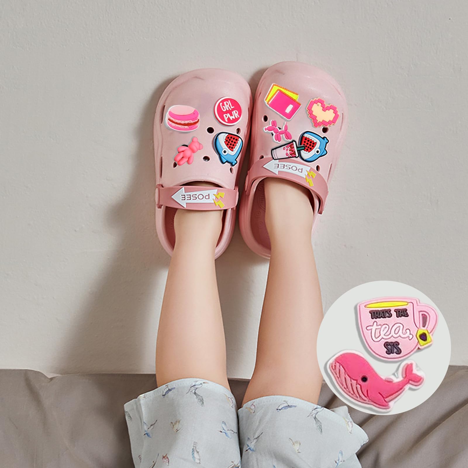 60 sztuk przypinek do butów Crocs Jibbitz, zawieszki do butów z PCW, zawieszki do butów, zawieszki do butów, akcesoria do chodaków, akcesoria do chodaków, dekoracja DIY, prezent na imprezę dla dzieci