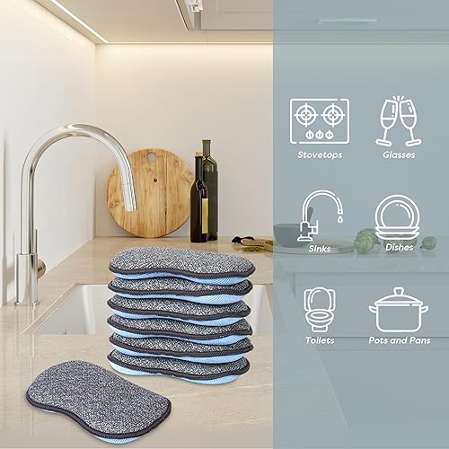 Miniatura 4 de Dawn Powerwash - Jabón para platos platino en aerosol, aroma fresco + 1 repuesto Dawn Powerwash, 16 onzas líquidas cada una con 6 esponjas multiusos