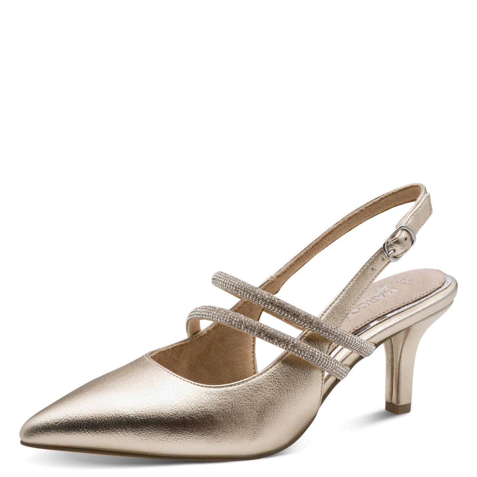MARCO TOZZI Women’s Pumps Soft Feel Me Footbed Leather Insole Fashionable, Metallic (Gold), 5.5 UK