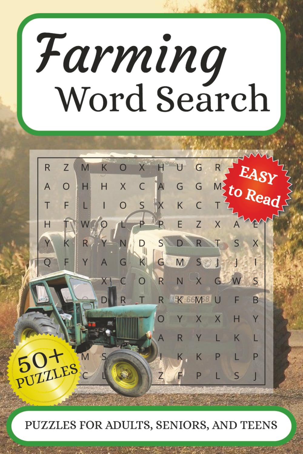 Farming Word Search: Word searches with easy-to-read print about agriculture, cultivation, and homesteading. 6x9 inches, 110 pages, 50+ puzzles… Gifts for vacations, holidays, and spare time.