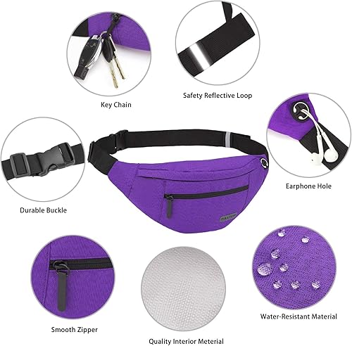 Miniatura 165 de MAXTOP - Cangurera cruzada grande con 4 bolsillos con cremallera, ideal para eventos deportivos, festivales, entrenamiento, viajes, correr y uso