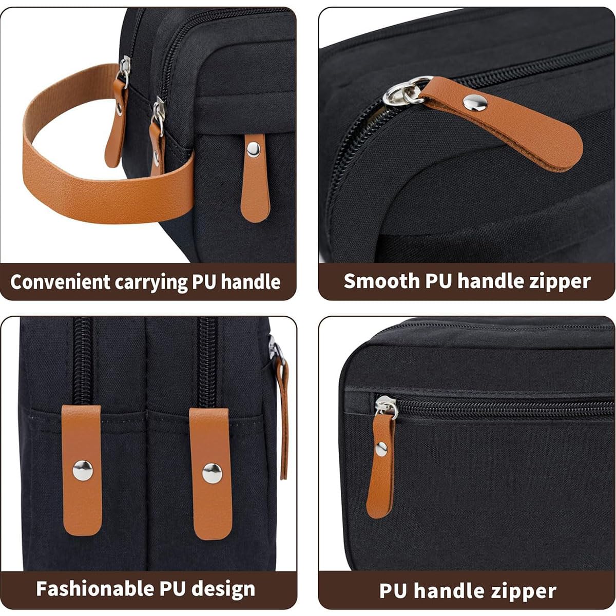 Czarna męska kosmetyczka wisząca, kosmetyczka podróżna Washbag, organizer do makijażu