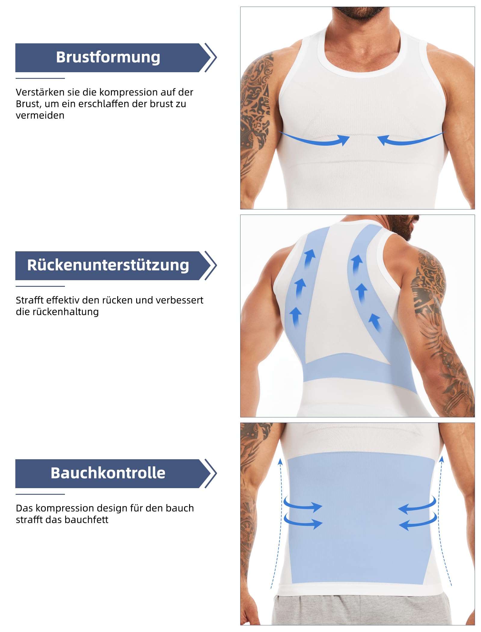 MISS MOLY Shapewear - Camiseta de compresión para hombre, sin mangas, moldeador de cuerpo, elástico, para el abdomen