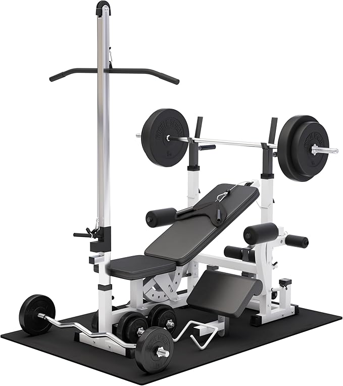 GORILLA SPORTS Panca Multifunzione 46 Pezzi - Home Gym Con 100kg Di Pesi E Accessori - Foto 3