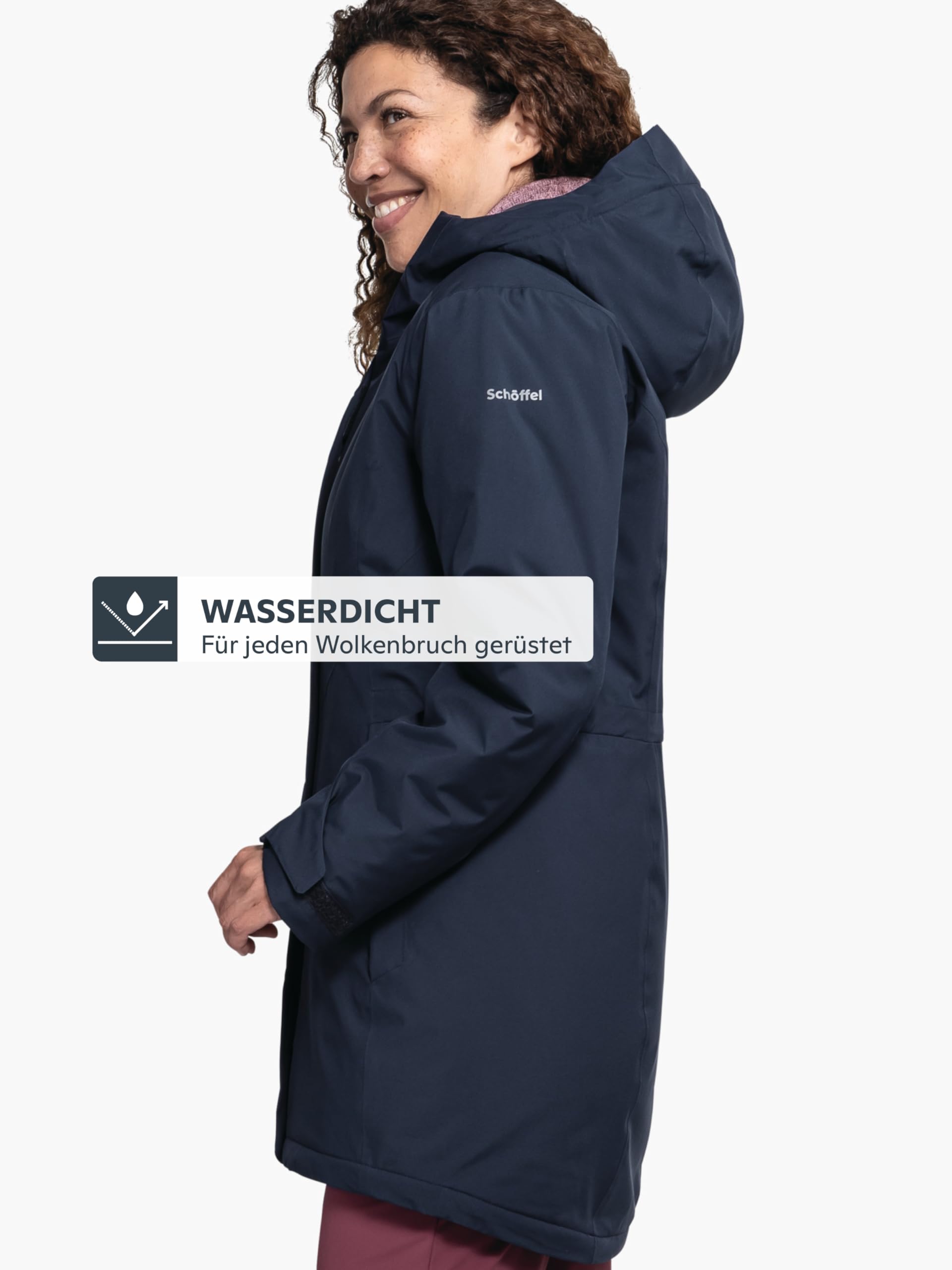 Schöffel Damen Parka Style Froda WMS, atmungsaktiver, wasserdichter Parka mit 2-Wege-Stretch, leichte Outdoorjacke mit verstellbarer Kapuze