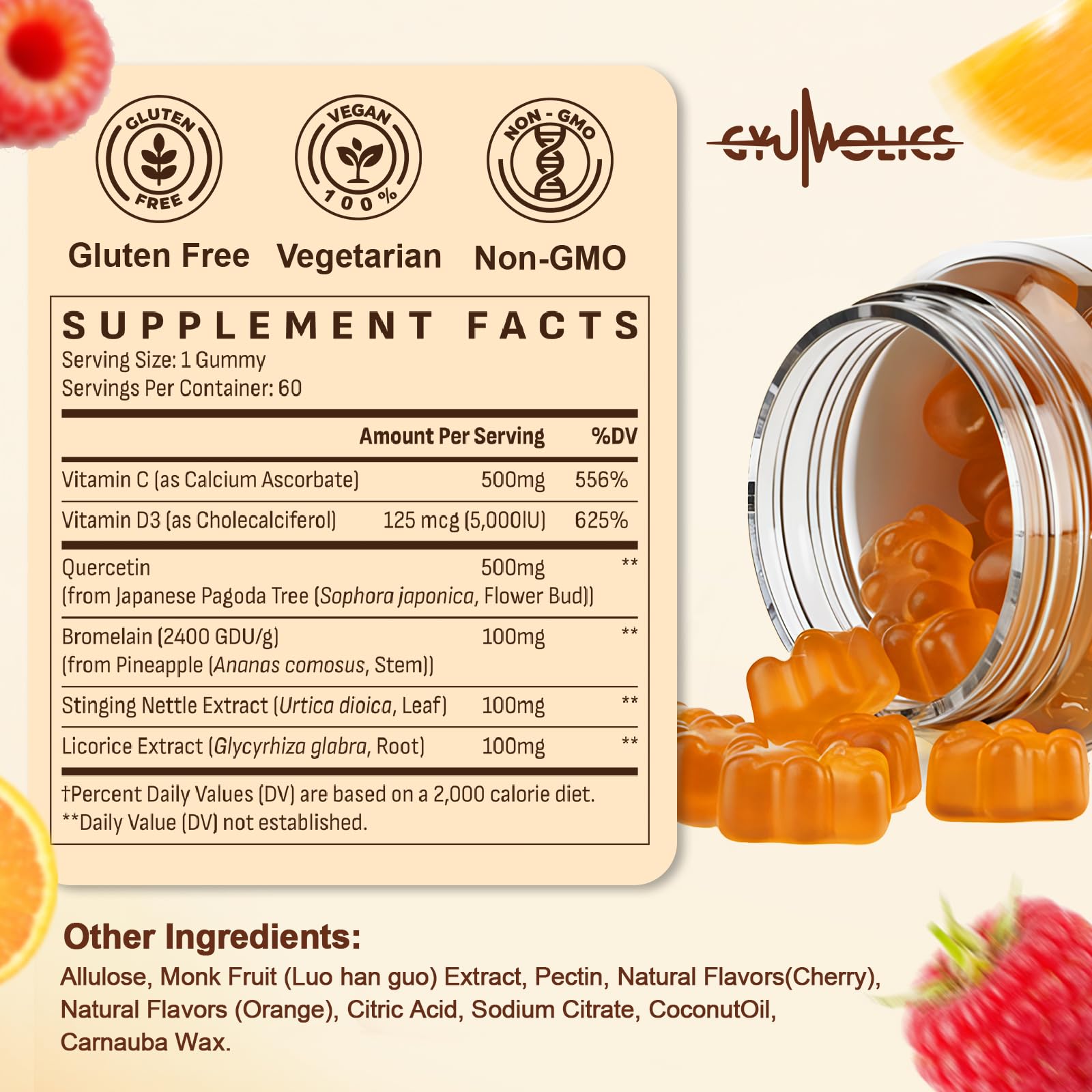 Quercetin 500mg Gummie for Kids Quercetin Supplements 60 Gummies — Amazon image 5