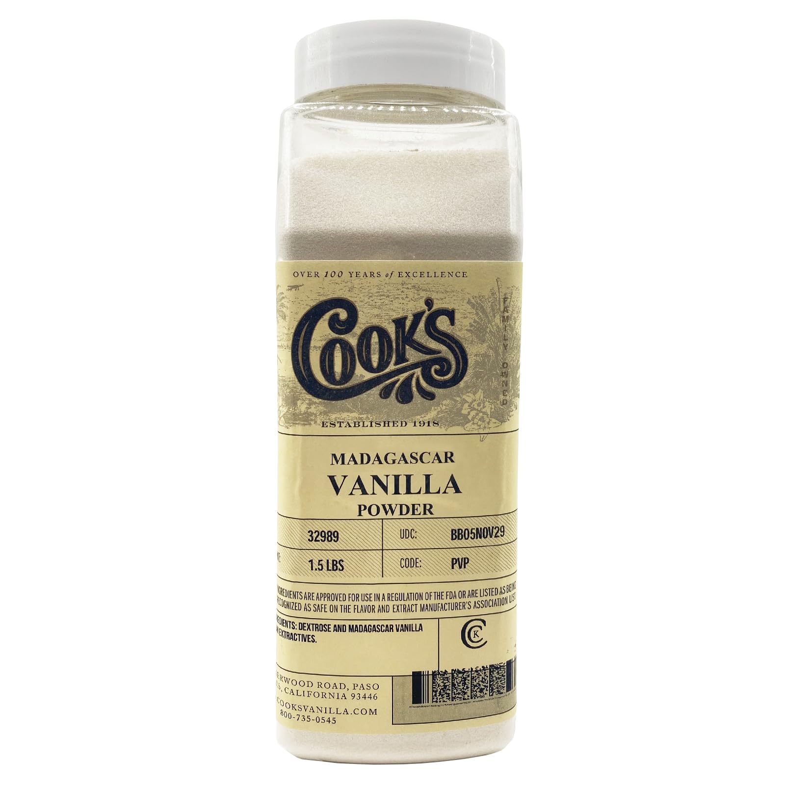 Amazon.com : Cook's, Vanilla Powder, World's Finest Gourmet Fresh