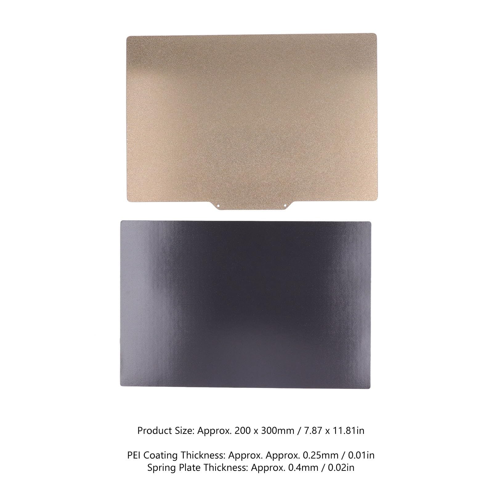Feuille PEI 200 x 300 mm, support de plaque de construction magnétique, impression double face, plate-forme de lit chauffante en acier à ressort magnétique pour l'impression 3D