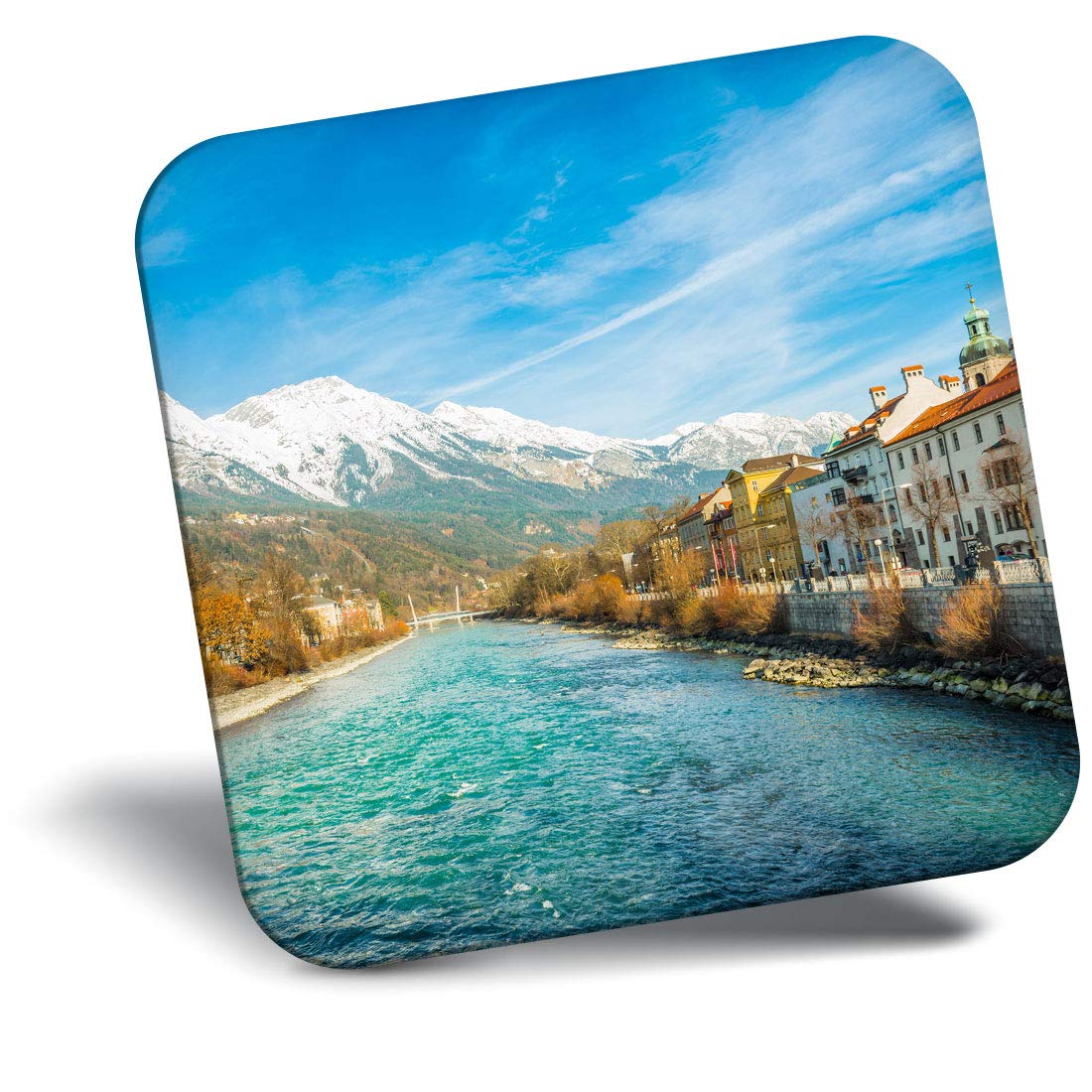 Destination Vinyl Ltd Fridge Magnet - Innsbruck Austria Mountains 3388