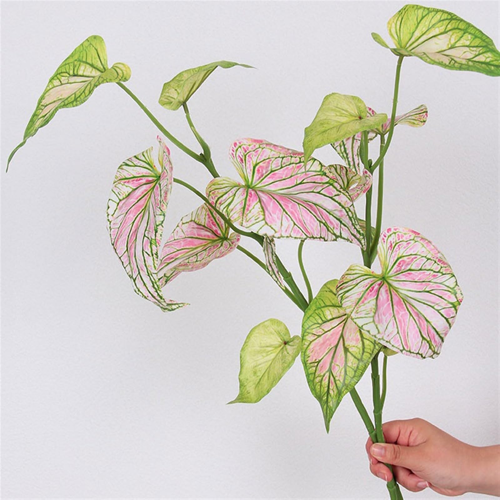 Fiori Artificiali Simulazione Fiore Pianta Rosa Verde Foglia di Calla Decorazione della tavola di casa Composizione Floreale Fiore Finto con Vaso di Vetro Fiori Finti