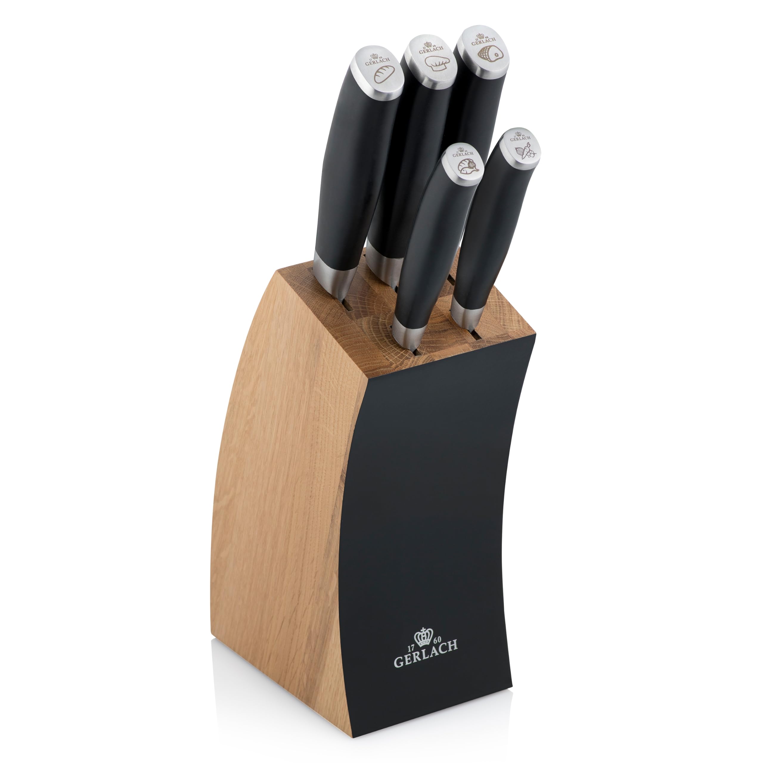 Gerlach - 5901035500006 | Bloc de couteau Deco Black | Acier inoxydable