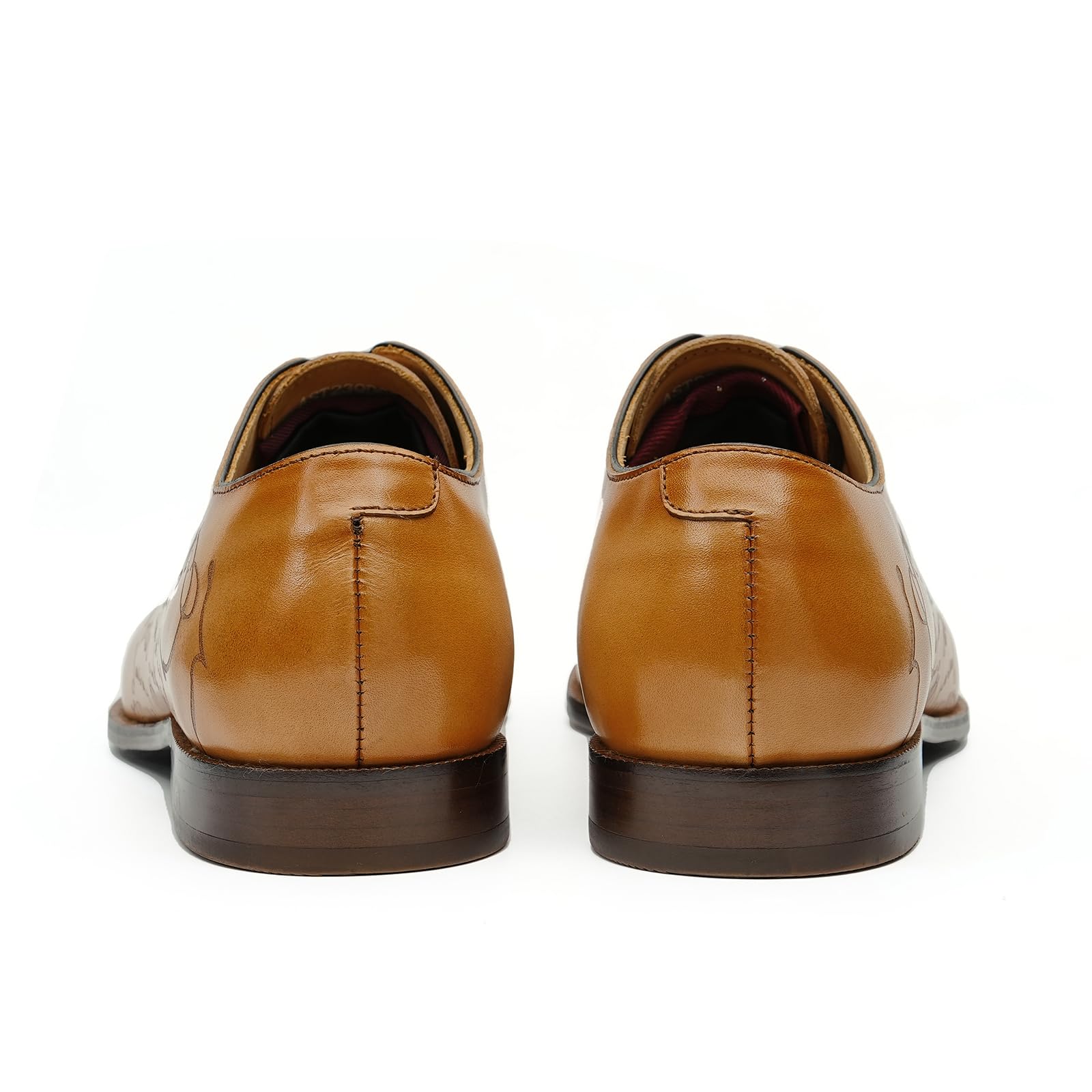 Générique Oxfords Formels en Cuir Poli pour Hommes Chaussures Habillées Rétro à Lacets Faites à la Main