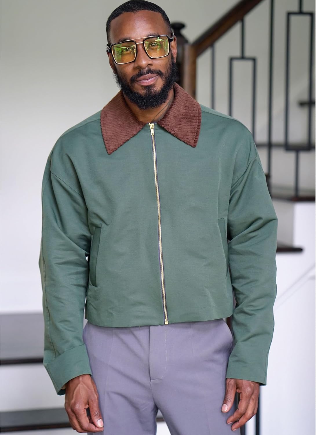 Simplicity SS3038A Men's Loose Fitting Jacket by Norris Dánta Ford Sewing Pattern Packet by Norris Dánta Ford, Design Code S3038, Sizes S-M-L-XL-XXL, Multicolor
