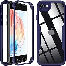 Hensinple Case for iPhone SE 2022/SE 2020/iPhone 8/iPhone 7, Case Cover with Built-in Screen Protector, 360 Degree Shockproof Dust Bumper, Blue
