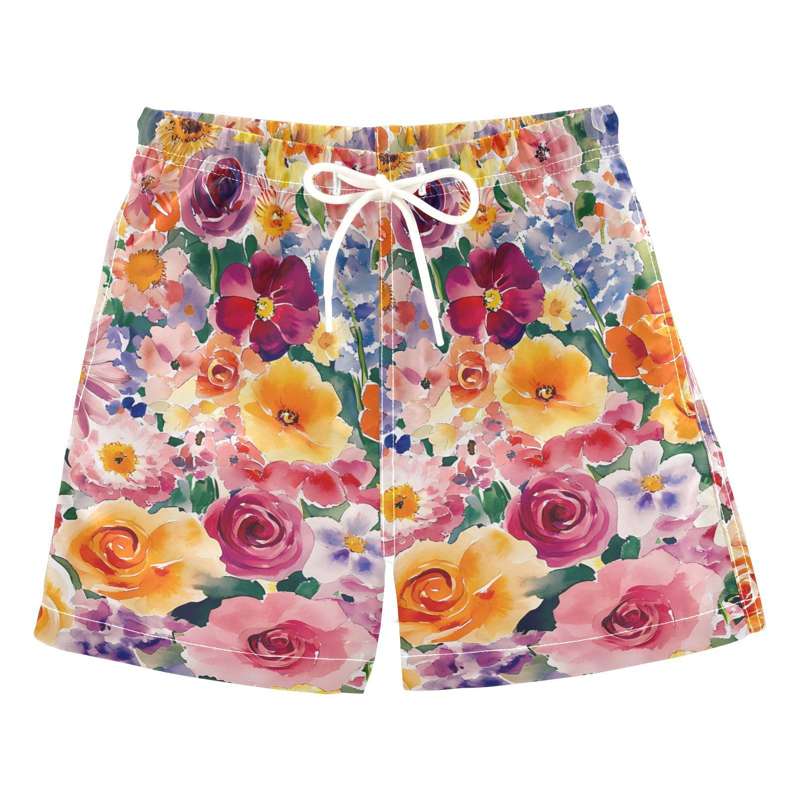 United States Rose Beauty Summer Flowers Boys Swim Suit Vacation Baby Boy Bathing Trunks Kids Swimwears Swimming Party M 8Y