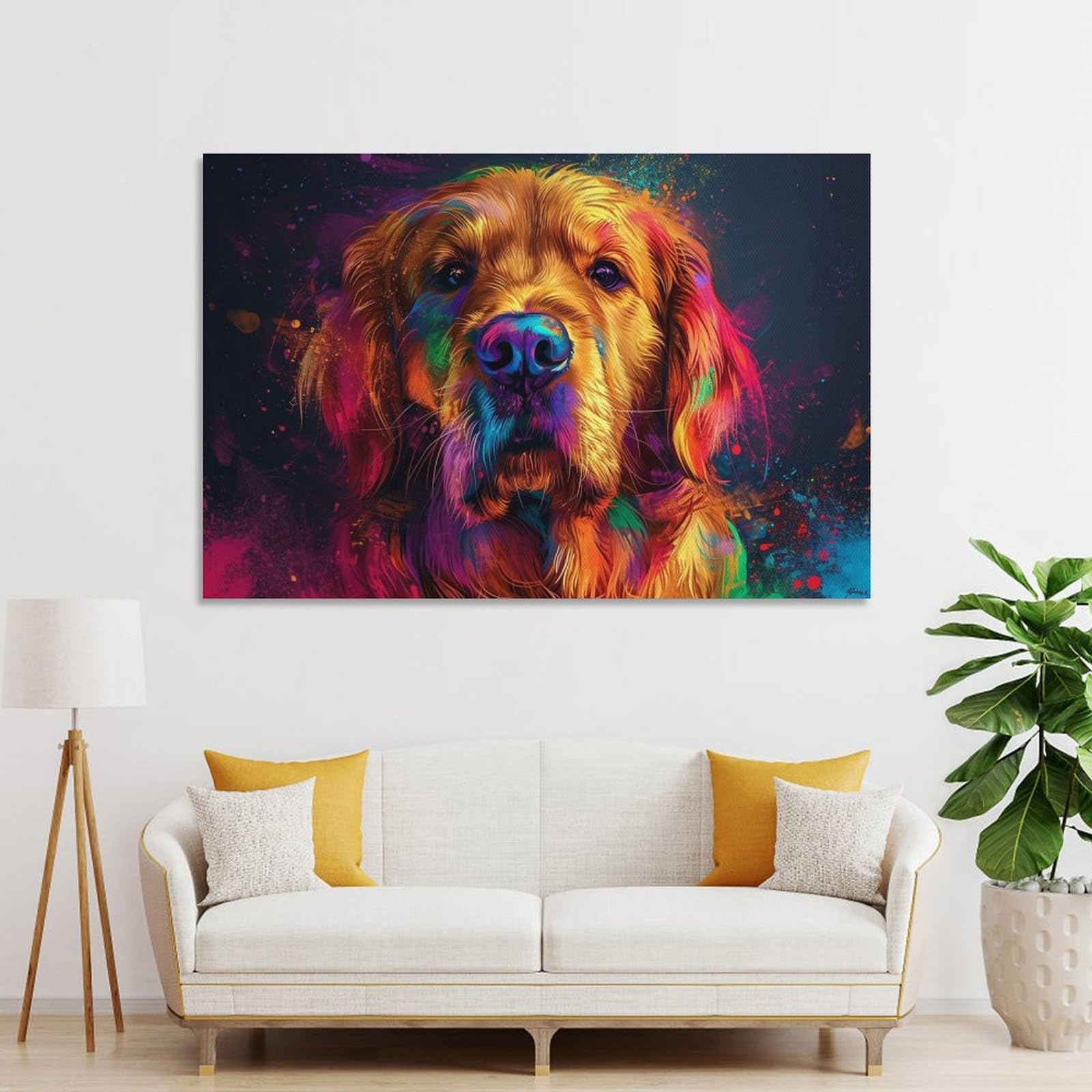 犬の絵「ゴールデンレトリバー 」油彩画 フレーム付き（面版なし） 犬の絵「ゴールデンレトリバー 」油彩画 フレーム付き（面版なし）