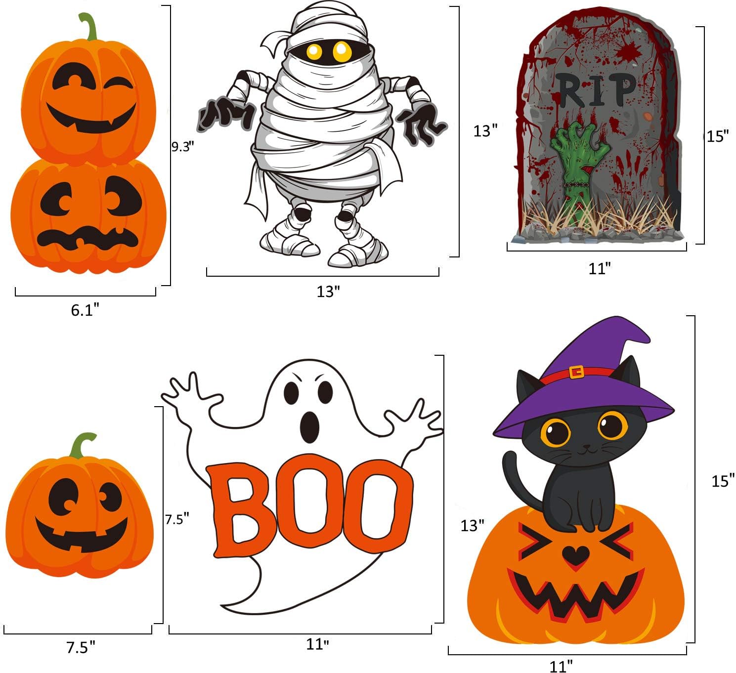 Halloween Yard Signs 8 Pack Skeleton and Ghost Corrugate, Outdoor Lawn Garden Stake Decorations Trick or Treat, Large Pumpkin Family Halloween Party with Stake for Party Patio Thanksgiving Decorations : Patio, Lawn & Garden