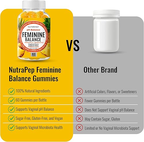 Miniatura 5 de Feminine Balance - Gomitas de probióticos para mujeres, salud vaginal y equilibrio del pH de las mujeres, suplemento natural de gomitas con arándano