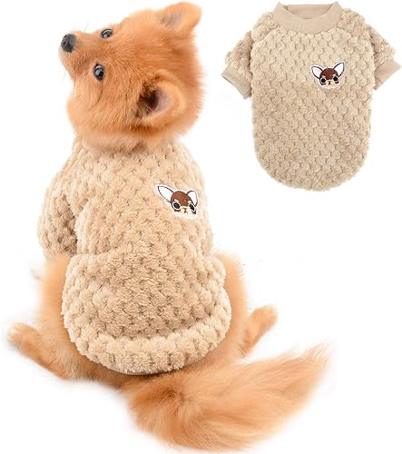 SELMAI Jersey de perro suave y esponjoso abrigo de invierno para perros pequeños tamaño mediano cachorro chihuahua ropa de perro salchicha mascotas