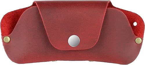 Toprank - Funda de piel para lentes de sol, hecha a mano, ajuste genuino y universal para hombres y mujeres