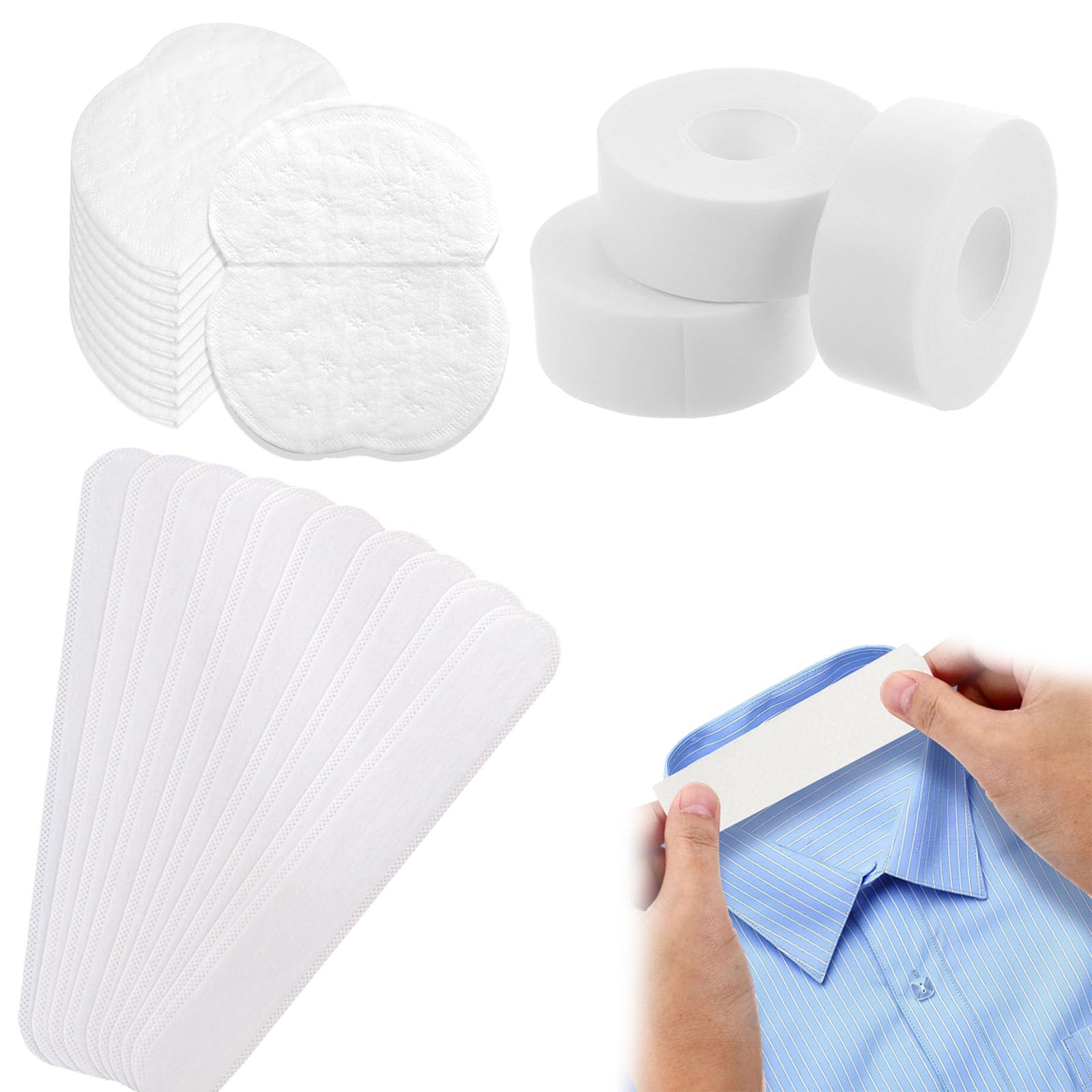 23Pcs Shirt Collar Protector Sweat Pads for Women Blouse, Underarm Sweat Pad for Women Collar Protection, Reusable Sweat Pads for Office Wear and Outdoor Activities, White Color