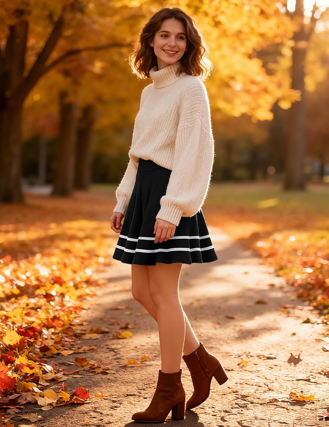 DRESSTELLS Women's Casual Mini Skirt 2026 Stretchy High Waist Basic Versatile Aline School Girl Skirts