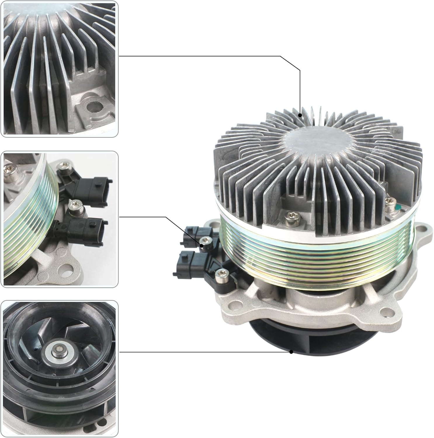 Water Pump for Paccar MX-13 DAF MX-13 Engines | Peterbilt 579 Kenworth T680 | Complete Kit with Belt | 2267065