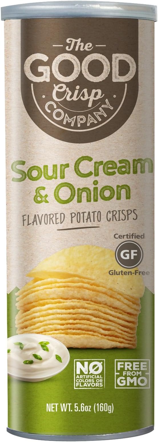 The Good Crisp Company Sour Cream and Onion Stacked Chip, 3 Count, 3 x 5.6 oz.