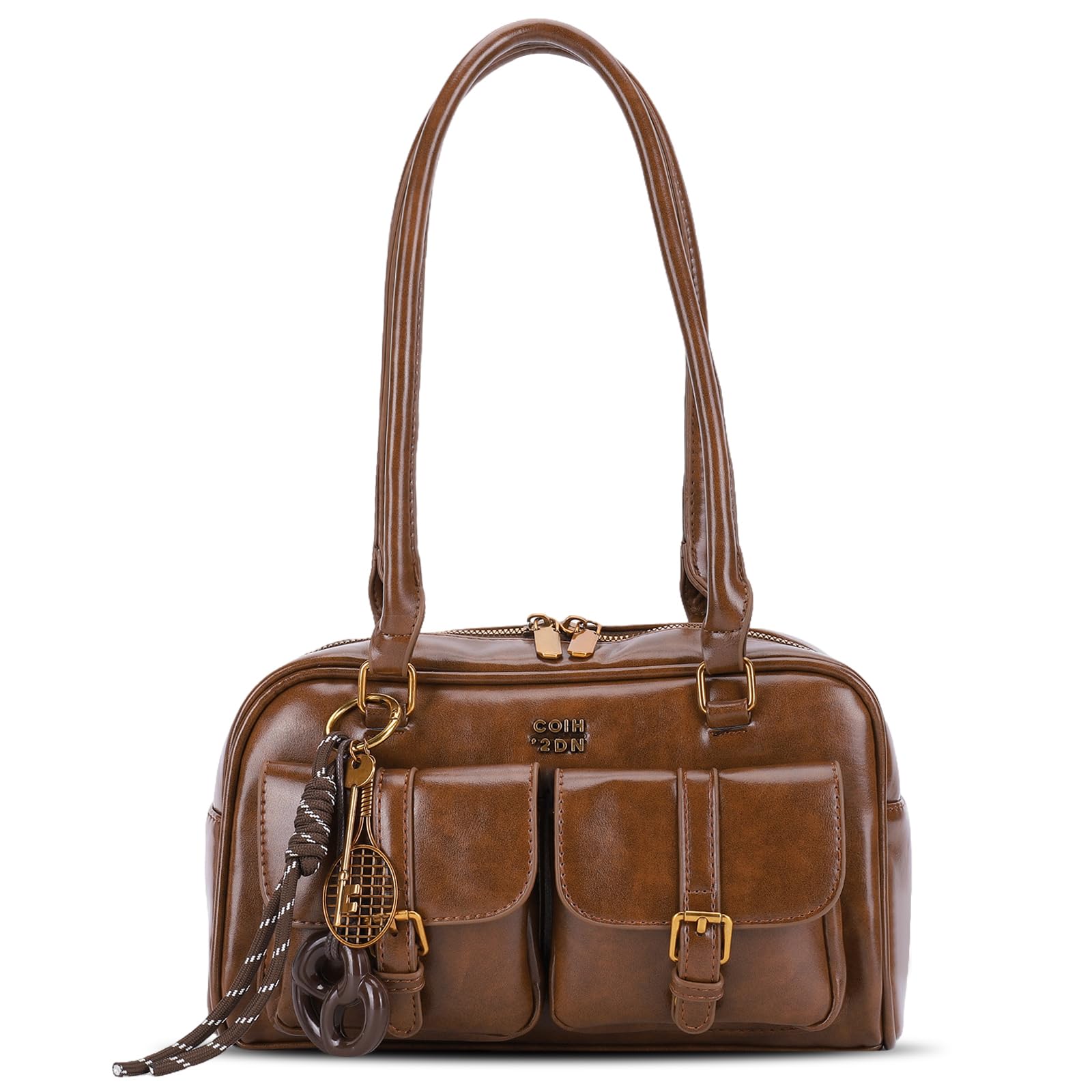 Shoulder Bag Retro Top Handle Bag Y2k 90s Multiple Pockets Designer Handbag Soft Trendy Underarm Purse