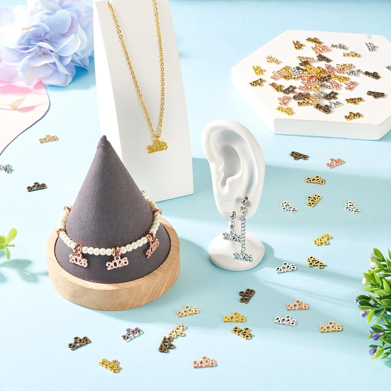 Year Signet Charms 2025 2026Graduation Tassel Charm Alloy Year Letter Pendant for Graduation Cap Tassel New Year Jewelry Making Necklace Bracelet Keychain - Image 6