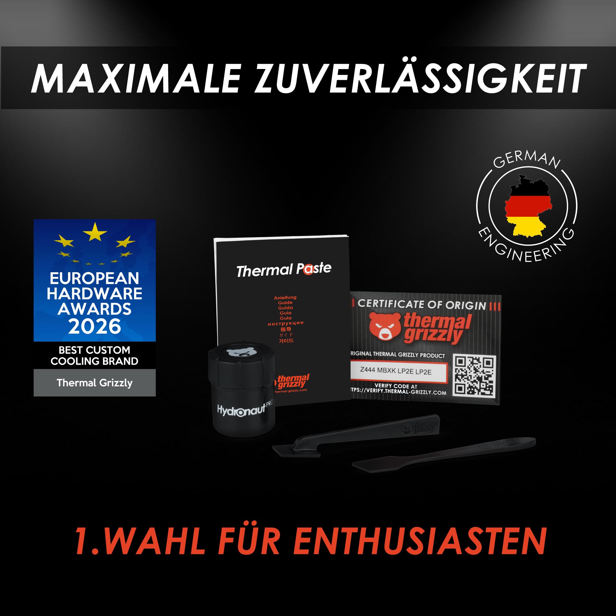 Thermal Grizzly Hydronaut Pro - 30g Wärmeleitpaste - silikonfrei, herausragende Wärmeleitfähigkeit und Langzeitstabilität für CPU, GPU, anspruchsvolle Workstations und industrielle Kühlsysteme