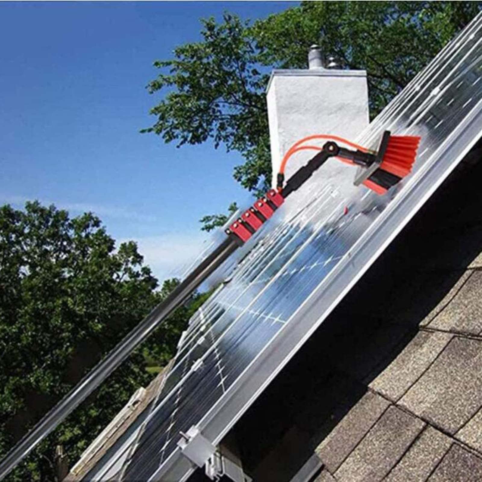 Pulizia Pannelli fotovoltaici Kit Pulizia Pannelli fotovoltaici Spazzola Pannelli fotovoltaici,lavavetri telescopico pulisci vetri,Kit Asta alimentata ad Acqua 4-12M Asta per Pulizia finestr