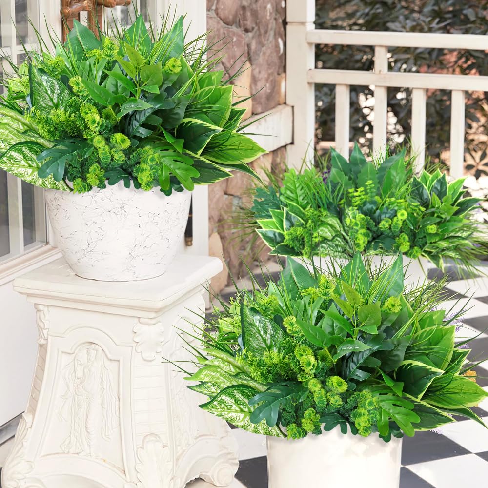 Dremisland 18 STKS Kunstplanten Outdoor UV-bestendige Nepplanten Faux